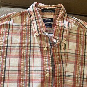 Mens L  Large ARROW Button Shirt 16-16 1/2 Classic Fit Short Sleeve